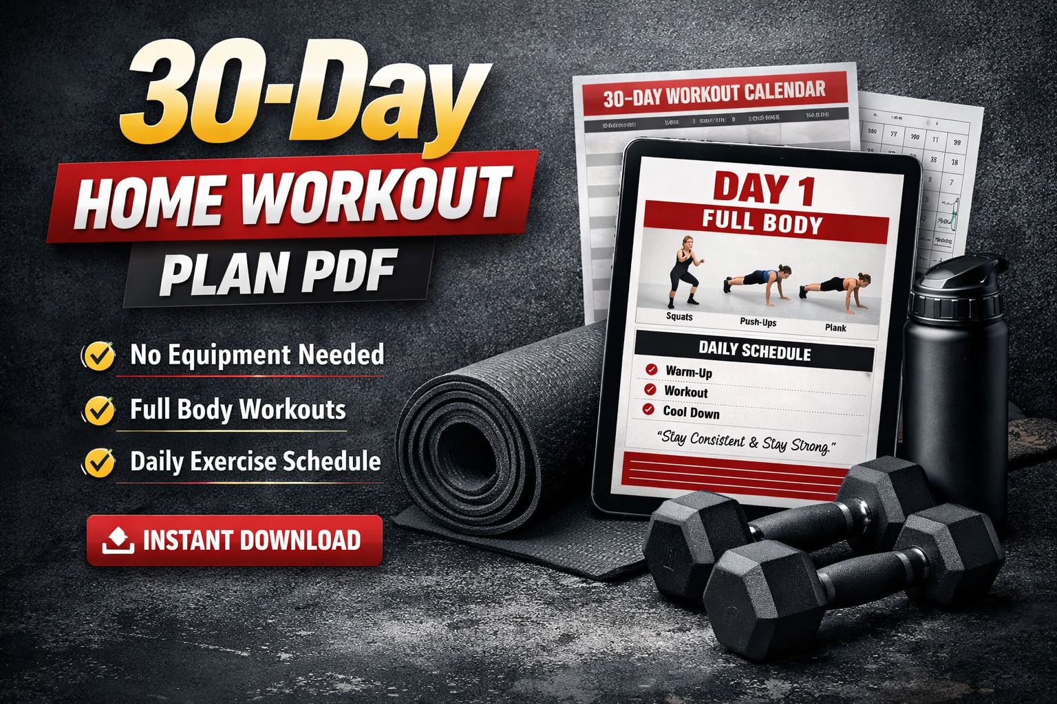 30-Day Home Workout Plan PDF